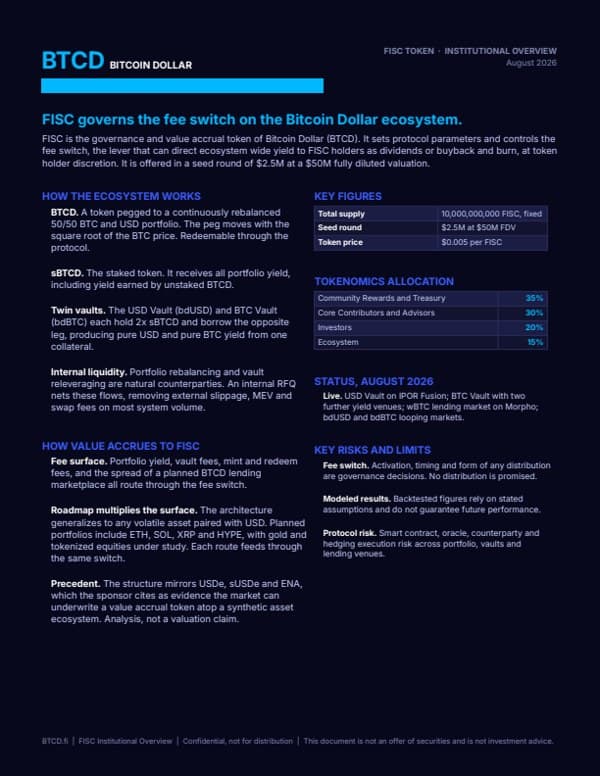 First page of FISC One Pager